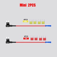 Mini Blade Fuse Holder Fuse with 10A, 20A Fuse - Tap 12V Car Add-a-Circuit Fuse TAP Adapter with Min