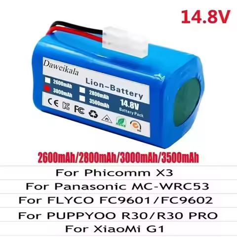 NEW 14.8V 6800mAh Rechargeable battery of lithium ion sweeper Millet G1 Panasonic MC-WRC53 X3 FC9601