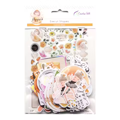 Creative Path 150pcs Flipped Design Paper Diecut Shapes Ephemera Scrapbooking Paper Die Cut Deco Emb