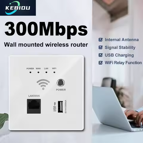Smart Wireless AP Relay 300Mbps Access Point WiFi Repeater Wifi Extender 220V Power Wall Embedded Ro