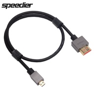 สาย HDMI 8K ที่เข้ากันได้กับ Micro-HDMI 3.8มม. 2.1เครื่องแยกสายไฟดิจิตอลอัลตร้าสายเคเบิลบาง4K สำหรับ HDTV PS3กล้อง XBOX PC