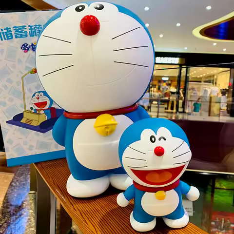 15.5-44cm Doraemon Piggy Bank Children Adult Cute Fall Proof Money Box Jingle Cat Personalized Model