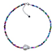 Color Necklace White Natural Baroque Pearl Pendant Bohemian Style Womens Jewelry