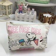 日本 USJ 環球影城 X PEANUTS SNOOPY 史諾比 米白色帆布 收納袋