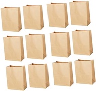 Luxshiny Kraft Paper Food Pouch 1 Set 50 Pcs Kraft Paper Bag Paper Container Packaging Bag for Takeaway Food Thicken Takeaway Packing Bag