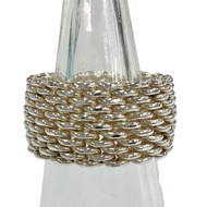 全新 ◇ TIFFANY&Co. Tiffany Somerset 戒指 SV925 銀網戒指 日本尺寸 7 號 重量 7.58 克 女士戒指 附贈盒子和防塵袋