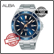 VJ32-X314BLRGS (AG8L25X1) ALBA ACTIVE Men Original Brand New Quartz Analog Blue Dial Stainless Steel