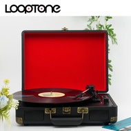 LoopTone Stereo Turntable With Wireless Bluetooth Built-in 1800mAh Rechargeable Battery Portable Sui