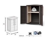 Keter Boston Outdoor Plastic Low Cabinet Shoe Cabinet Storage Organizer Balcony Courtyard Waterproof