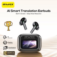 AWEI TP29 ANC AI Screen Headset TWS In-Ear Type Noise Cancellation Transparent Touch Can AI Translat