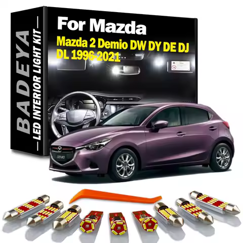 BADEYA LED Interior Map Dome Light Kit For Mazda 2 Demio DW DY DE DJ DL 1996-2015 2016 2017 2018 201