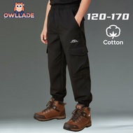 OWLLADE Cargo Jogger Pants for Kids Boy in Black B02 4T-2