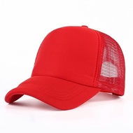 MERAH PLAIN RED BASEBALL HAT / PLAIN RED BUCKET HAT / PLAIN RED TRUCKER NET HAT