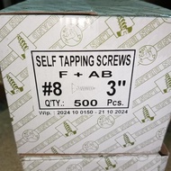 F + AB Screws 8 x 3" 7cm contents 500 pcs