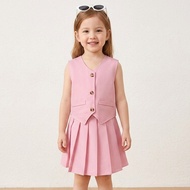 Kathryn Girls Kids Breasted Vest and Mini Skirt Set 42129 Baju Budak Perempuan Set