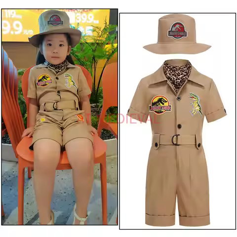 Halloween African Wildlife Explorer Jumpsuit Dinosaur Animal Manager Jurassic Park Safari Performanc