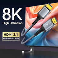 Kabel Gentian Optik 8K HDMI 2.1 8K60Hz 4K120Hz Kabel HDMI Dinamik HDR/eARC/HDCP 2.3 Serasi dengan LG