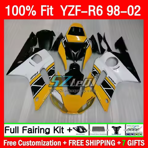 OEM Fairing For YAMAHA yellow white YZF R6 R 6 YZF600 YZF-R6 YZF-600 164Q1.13 YZFR6 1998 1999 2000 2