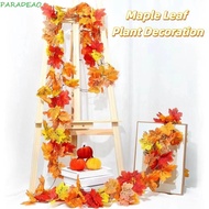 PARADEAO Red Autumn Maple Leaves, 1.7m Creative Artificial Maple Garland, Autumn Leaf Garland Silk M