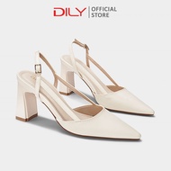 Giày cao gót nữ DILY mũi nhọn công sở giày bít hậu gót vuông thanh lịch cao 7.5cm DL0551