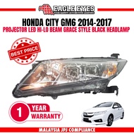 HONDA CITY GM6 2014-2017 PROJECTOR LED HI-LO BEAM GRACE STYLE BLACK HEADLAMP LAMPU DEPAN HEADLIGHT