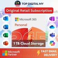 Microsoft 365 Personal | Original Retail Subscription | 1 TB OneDrive | Windows/Mac/iOS/Android | Di