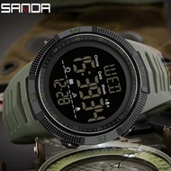 Sanda 6014 Jam Tangan Pria Digital El Backlight Sport Watch Anti Air Termurah Ready Terbaik