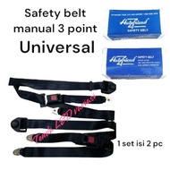 SAFETY BELT MANUAL 3 POINT UNIVERSAL 1 SET CONTAINS 2 PCS FOR 2 CAR FRONT SEATS/ SAFETY BELT 3 POINT