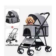 Pet Stroller Detachable Stroller Teddy Cat Dog Stroller Foldable Lightweight Travel Carrier