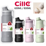 CILLE 316 Stainless Steel Insulated Water Bottle 630ml/830ml Dual Drink Sports Flask with Carry Hold