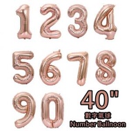 [0] 40吋 生日數字氣球 鋁膜氣球 - 玫瑰金色 平行進口