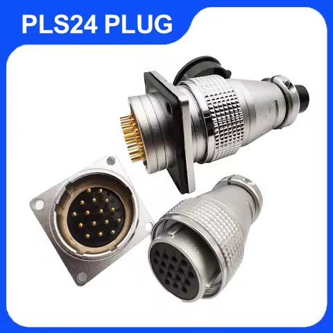 P24 Aviation Plug Socket Male Female Docking Square Flange High Quality Industrial Connector 6 10 12