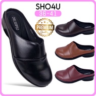 【SHO4U】Women Flat Low Cut Cover Shoes Work Student University Wears Sandal Kasut Sarung Separuh Pere