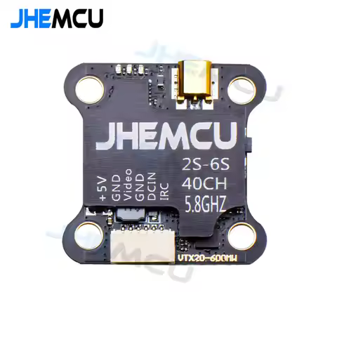 JHEMCU VTX20-600 5.8G 40CH FPV Transmitter PitMode 25mW 100mW 200mW 400mW 600mW 7-26V Adjustable VTX