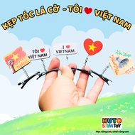 XO Vietnam Flag Hairpin September 2, National Day Flag Hairpin September 2, I Love Vietnam Clip, Spr