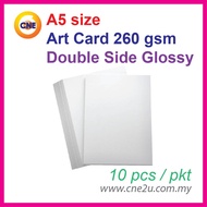 10pcs A5 Art Card Double Side Glossy 260gsm [FOR LASER PRINTER ONLY]