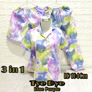 Sc 3in1 Adult Pajamas Fit To Xl Tyedye Motif Ld 104cm | SC Piyama3in1 Dewasa Fit To XL Motif TyeDye 