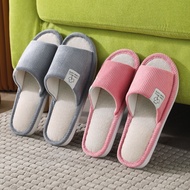 Female summer indoor household linen slippers couples home non-slip linen slippers