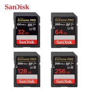 SanDisk Extreme PRO SD Card 32G 64G 128G 256G SDHC SDXC UHS-I C10 100M/s-200MB/s U3 Memory Card Support V30 4K for Camera/DV/SLR