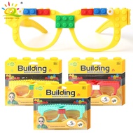 8MA46AF3H3 HUIQIBAO Building Blocks Glasses Baseplate Frame Ninja Friends Police City DIY Toys Glasses Bricks Kid Christmas Gift Party