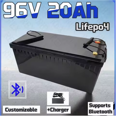Lifepo4 96v 20ah lithium battery pack 32S BMS FOR 3500w motor + 5A charger Sea fishing boat, outdoor