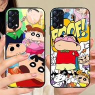 O-11 Crayon Shinchan tempered Glass Phone Case OPPO Reno 4 A15S A91 3 6Z 5 6 A15 F15 5G