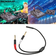 ANGINGBAOGP Audio Splitter Cord, 1/8 Stereo Female to Dual 6.35mm Mono Male 13.8inch 3.5mm to Dual 1