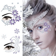 5 Sets Winter Snowflake Glitter Gemstone Face Tattoo Stickers Winter Fairy Rhinestone Face Jewels Ey