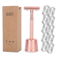 Keropy Single Blade Razor For Women With 10 Premium Stainless Steel Reusable Safety Razor Blade, Wom
