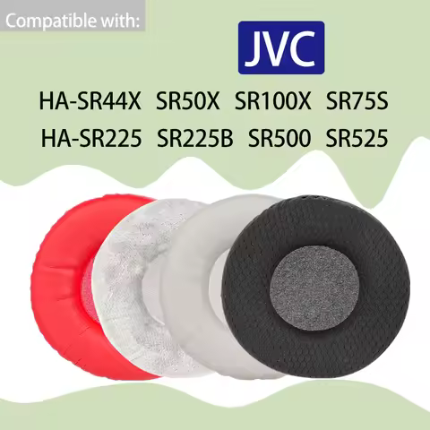 Leather Foam Earpads for JVC HA-SR44X SR50X SR100X SR75S Headphones SR225 SR225B SR500 SR525 Ear Cus