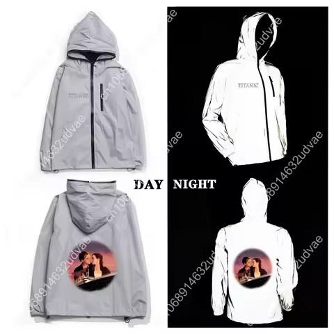Titanic Reflective Jacket Mens Womens Coat Hooded Hot Movies Windbreaker Runing Pocket Jackets Cycli