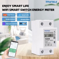 Tuya WIFI Smart Energy Meter 60A Timer Din Rail Power Monitor kWh Meter Wattmeter 110V 220V Smart Li