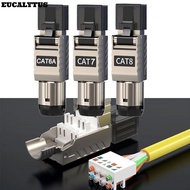 EUCALYTUSS RJ45 Metal Tool, 22AWG - 24AWG 40G LAN Cable RJ45 Cat8 Cat7 Cat6A Connectors, Ethernet Te