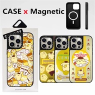 CaseTifg Brand Sanrio Pompompurin Sticker Magnetic Charging Mirror Phone Case With Box For iPhone 15 12 13 14 Pro Max 14 15 Plus High Quality Shockproof Casing Full Cover Hard Prot